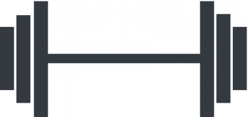 Pictogram representing a dumbbell to illustrate the work